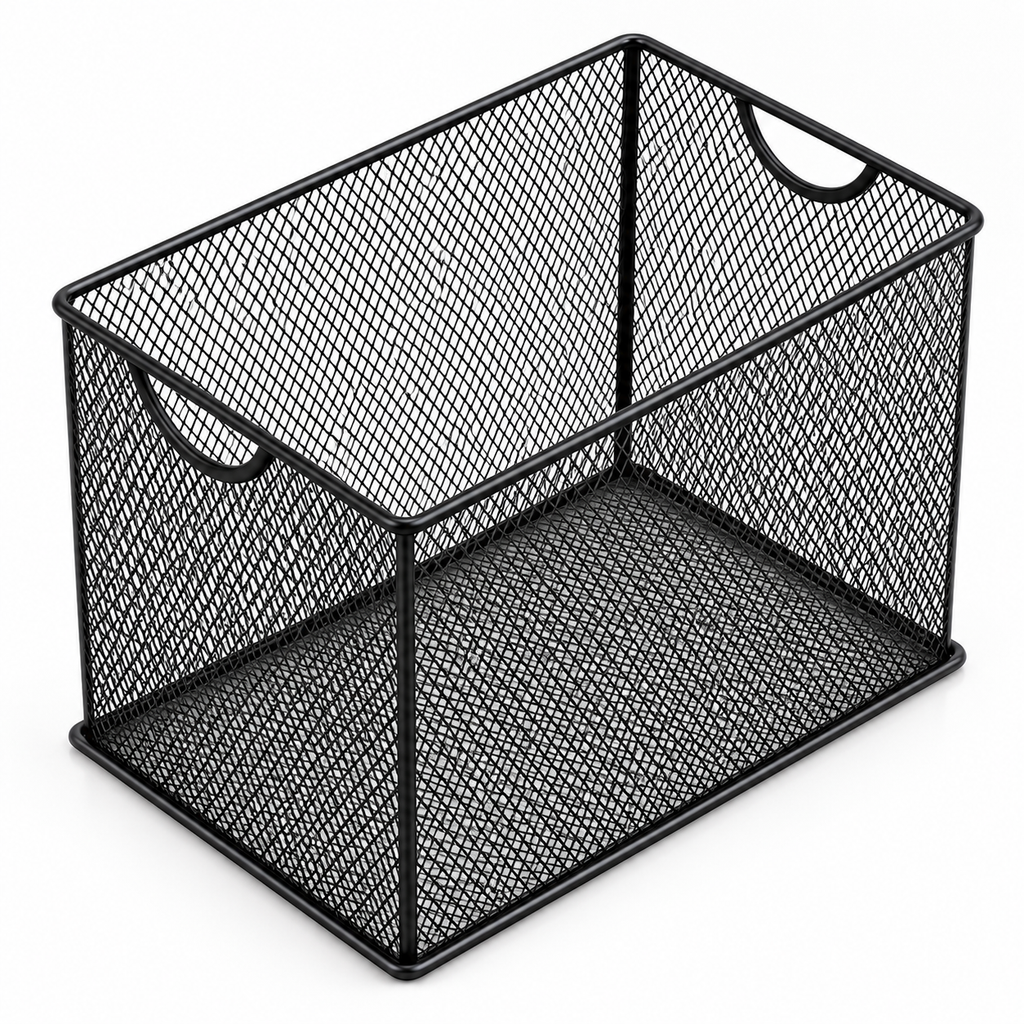 Metal Mesh File Basket - Upright Document Storage, 12.24" × 5.51" × 10"