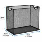 Metal Mesh File Basket - Upright Document Storage, 12.24" × 5.51" × 10"