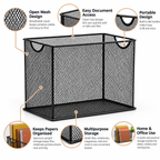 Metal Mesh File Basket - Upright Document Storage, 12.24" × 5.51" × 10"