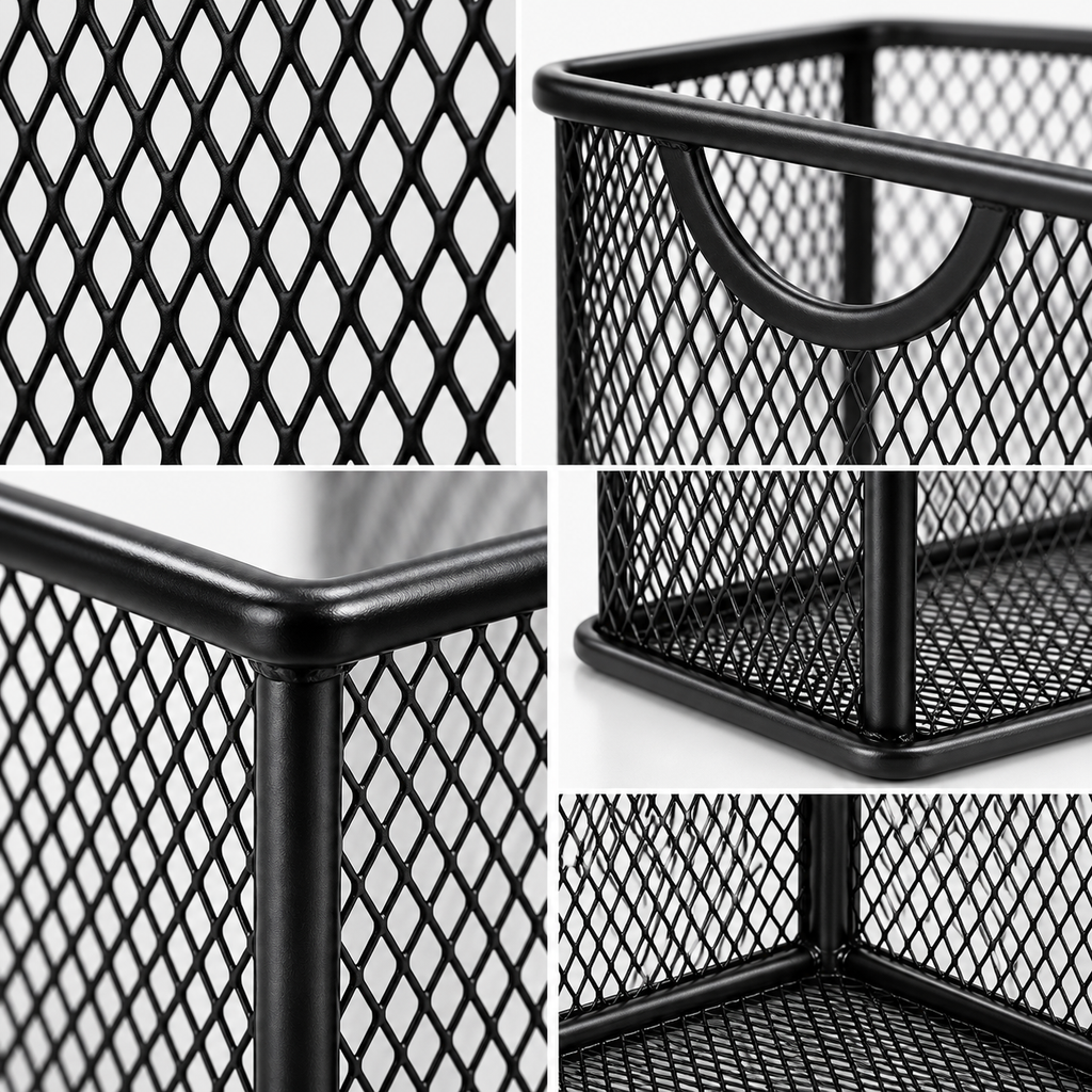 Metal Mesh File Basket - Upright Document Storage, 12.24" × 5.51" × 10"