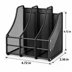 Metal Mesh File Rack - Four Upright Sections, 7.87" × 3.94" × 3.94"