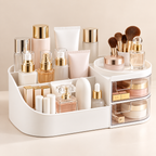 6 Grid Cosmetics Organizer with 2 Drawers - 10" x 5" x 4"
