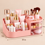 6 Grid Cosmetics Organizer with 2 Drawers - 10" x 5" x 4"