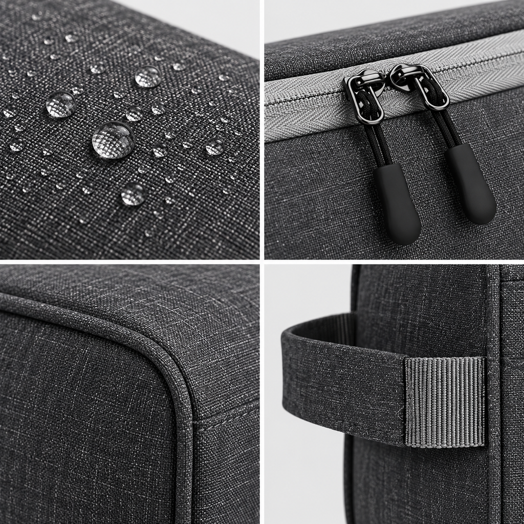 Large Toiletry Organizer Dopp Kit Washbag - Waterproof, 9.8" x 6 "x 6"