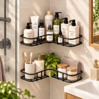 Bathroom Corner Shelf (Pack of 2) - Wall Mounted, , 9" x 9" x 2"