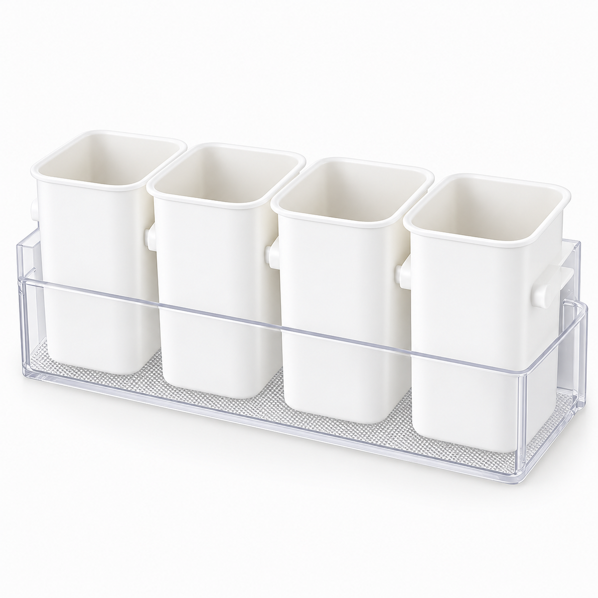 Detachable Refrigerator Organiser (Pack of 4) - Hanging Storage Containers, 4.53" × 3.54" × 2.76"