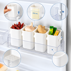 Detachable Refrigerator Organiser (Pack of 4) - Hanging Storage Containers, 4.53" × 3.54" × 2.76"