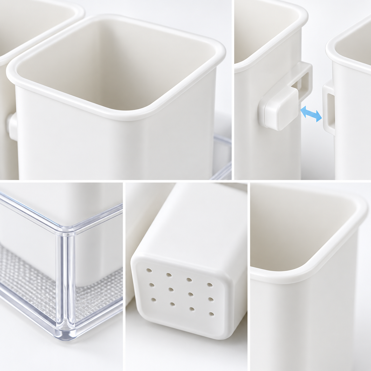 Detachable Refrigerator Organiser (Pack of 4) - Hanging Storage Containers, 4.53" × 3.54" × 2.76"