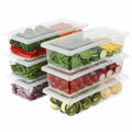 Plastic Fridge Storage Container - Pack Of 6, 10.5" x 4.5" x 2.5"