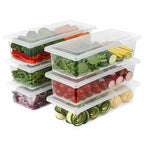 Plastic Fridge Storage Container - Pack Of 6, 10.5" x 4.5" x 2.5"