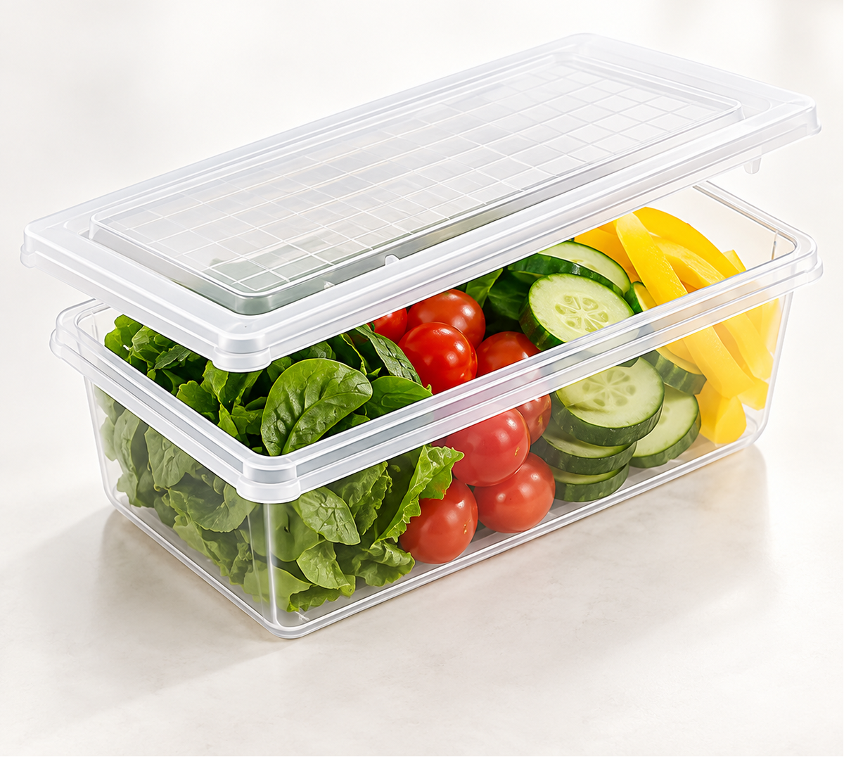 Plastic Fridge Storage Container - Pack Of 6, 10.5" x 4.5" x 2.5"