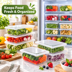 Plastic Fridge Storage Container - Pack Of 6, 10.5" x 4.5" x 2.5"