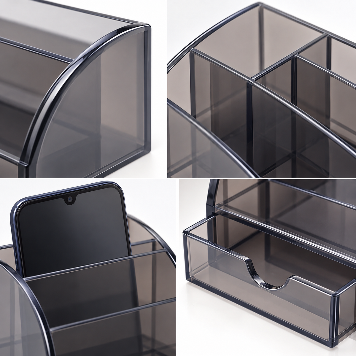 7-Compartment Desk Organizer with Pen Holder and Drawer – 7.8" x 4" x 4"