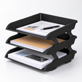 3-Tier File Tray Organizer – Foldable Desktop Document & Paper Holder, 10.2" x 5.5" x 1.5"