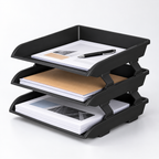 3-Tier File Tray Organizer – Foldable Desktop Document & Paper Holder, 10.2" x 5.5" x 1.5"