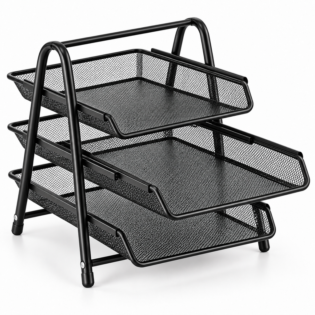 Four-Tier Document Tray - Sliding Paper Storage, 3.15" × 2.36" × 7.09"