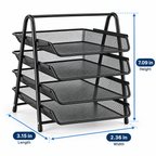 Four-Tier Document Tray - Sliding Paper Storage, 3.15" × 2.36" × 7.09"