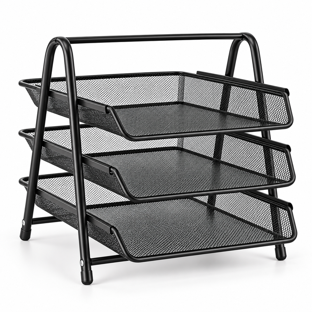 Four-Tier Document Tray - Sliding Paper Storage, 3.15" × 2.36" × 7.09"