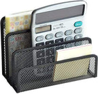 Metal Mesh Desk Organiser - Three Storage Slots, 6.89" × 5 " × 3.50"