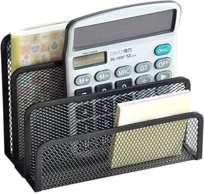 Metal Mesh Desk Organiser - Three Storage Slots, 6.89" × 5 " × 3.50"