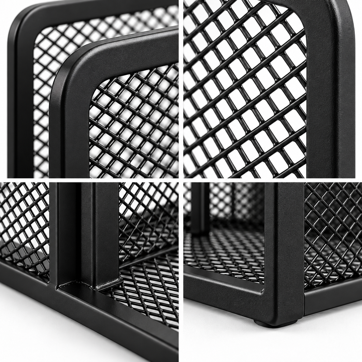 Metal Mesh Desk Organiser - Three Storage Slots, 6.89" × 5 " × 3.50"