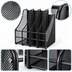 Metal Mesh File Rack - Four Upright Sections, 7.87" × 3.94" × 3.94"