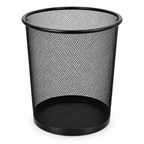 Metal Mesh Round Dustbin - Open-Top Waste Storage,  7.48" × 12.80" × 10.43"