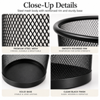 Metal Mesh Round Dustbin - Open-Top Waste Storage,  7.48" × 12.80" × 10.43"