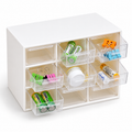 Nine-Drawer Storage Box - Clear Removable Drawers, 7.48" × 12.80" × 10.43"