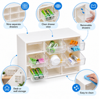 Nine-Drawer Storage Box - Clear Removable Drawers, 7.48" × 12.80" × 10.43"