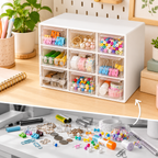 Nine-Drawer Storage Box - Clear Removable Drawers, 7.48" × 12.80" × 10.43"