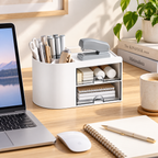 Pen Stand with 2 drawers - 7" x 3.75" x 4.13"