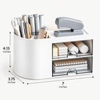 Pen Stand with 2 drawers - 7" x 3.75" x 4.13"