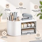 Pen Stand with 2 drawers - 7" x 3.75" x 4.13"