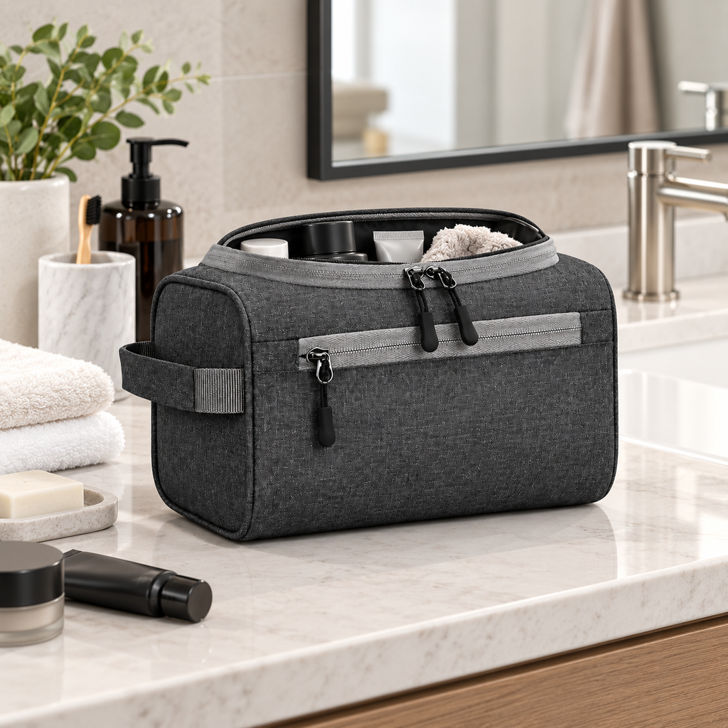 Large Toiletry Organizer Dopp Kit Washbag - Waterproof, 9.8" x 6 "x 6"