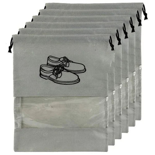 Non Woven Travel Shoe Bag (Pack of 6) - 12" x 6"