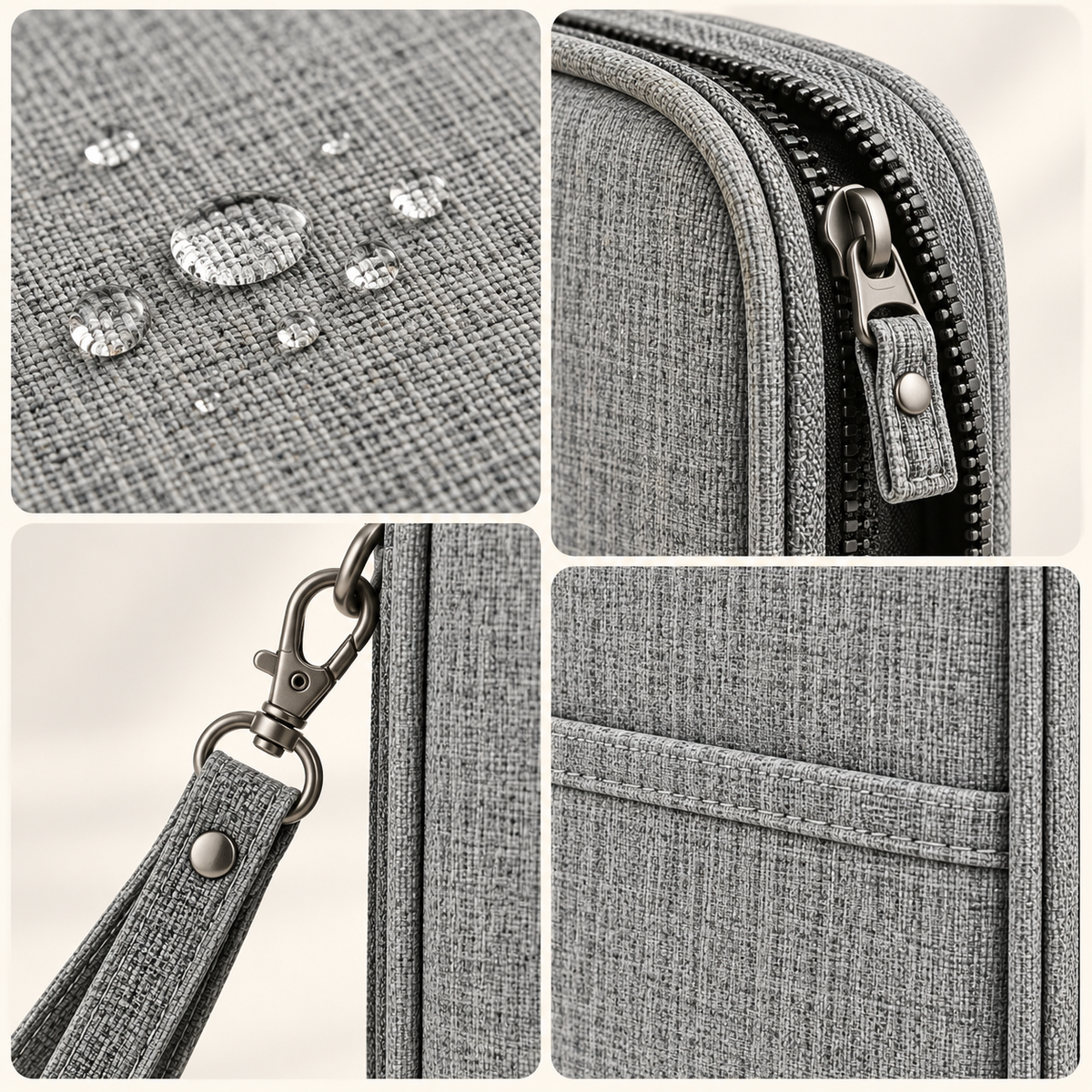Passport Cover - Waterproof Fabric, 5 large slots - 9.5" x 5.5" x 1"