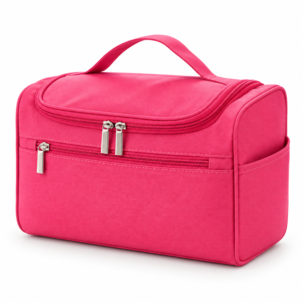 Canvas Cosmetic Travel Bag -  Waterproof,  9.8" x 6" x 6"