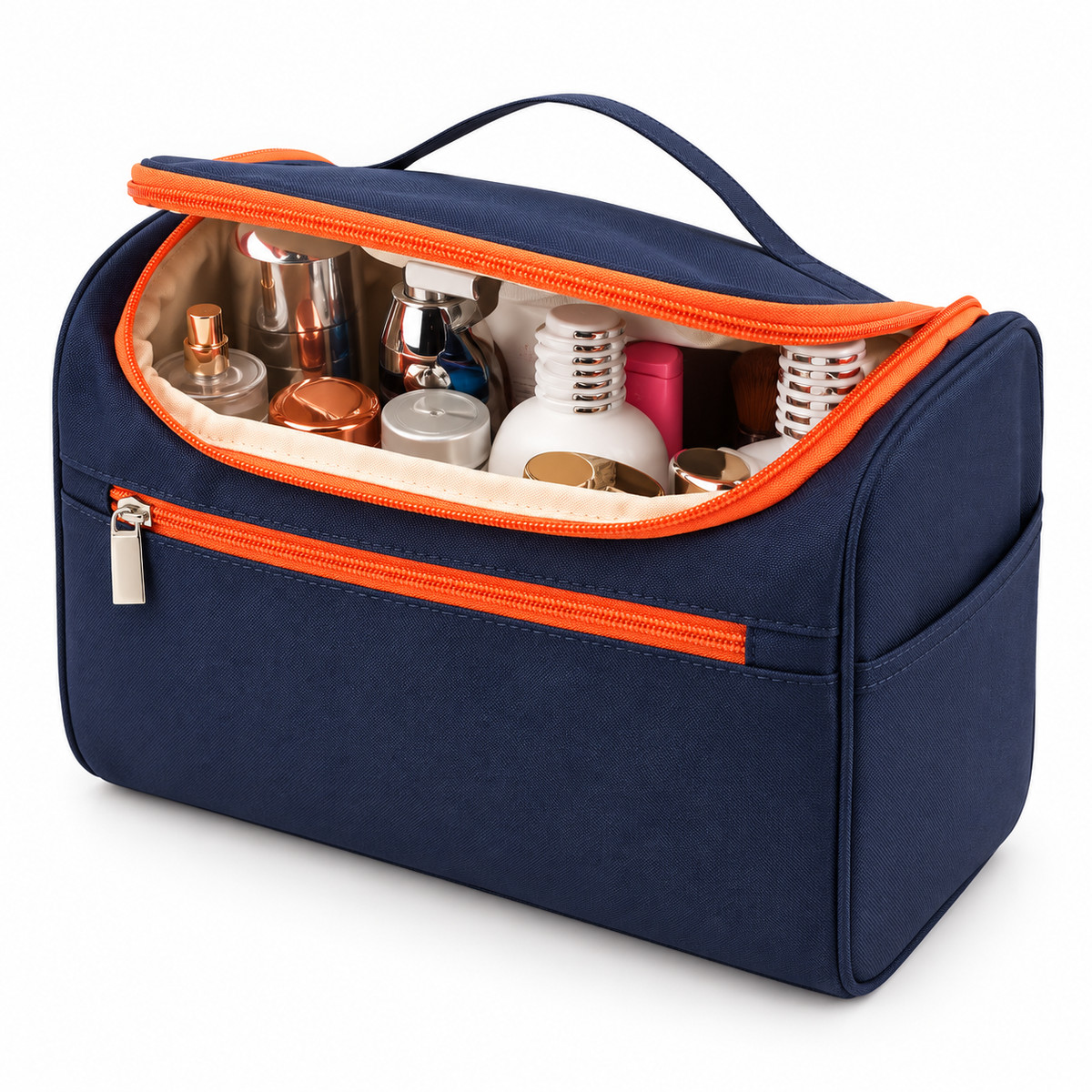 Canvas Cosmetic Travel Bag -  Waterproof,  9.8" x 6" x 6"