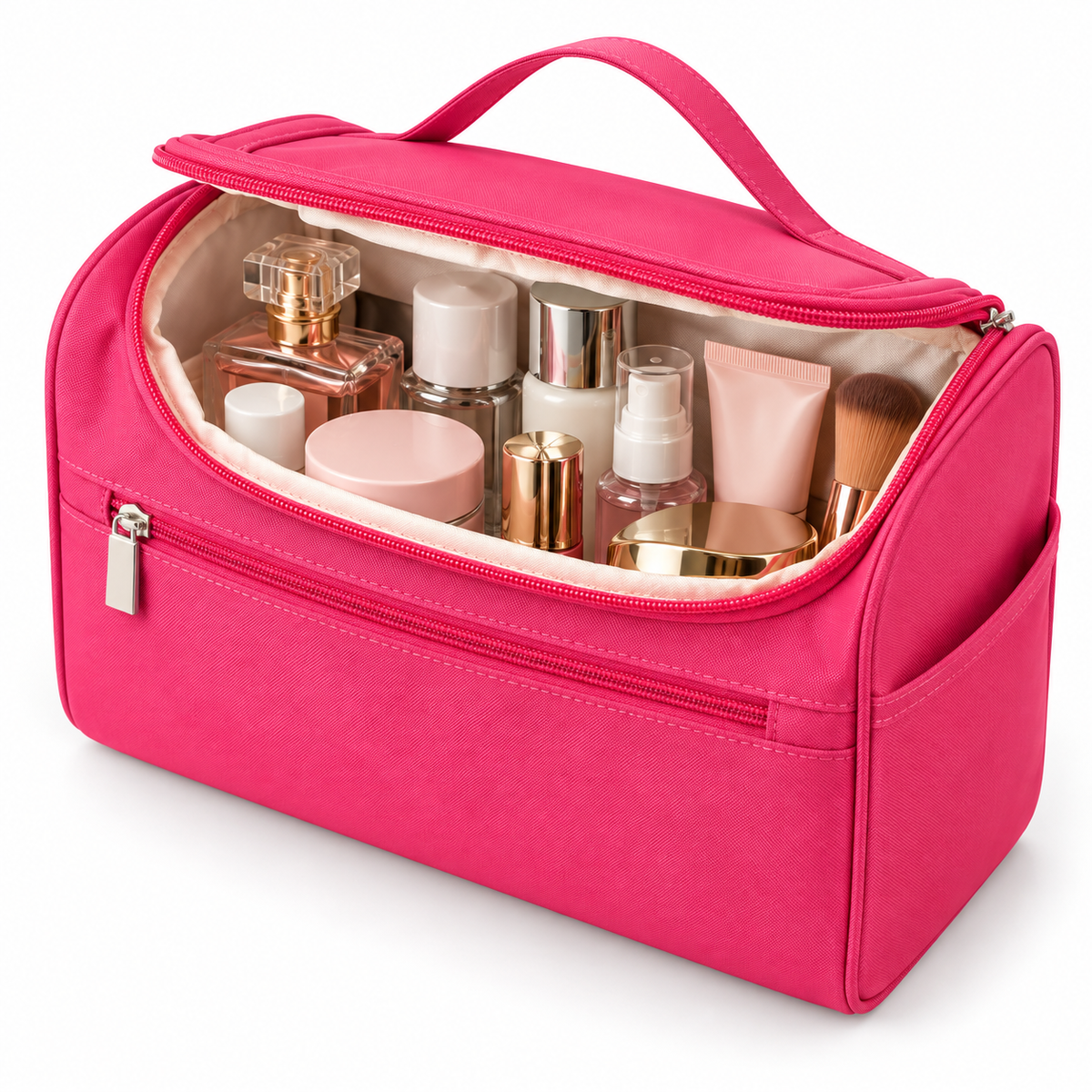 Canvas Cosmetic Travel Bag -  Waterproof,  9.8" x 6" x 6"