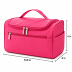 Canvas Cosmetic Travel Bag -  Waterproof,  9.8" x 6" x 6"