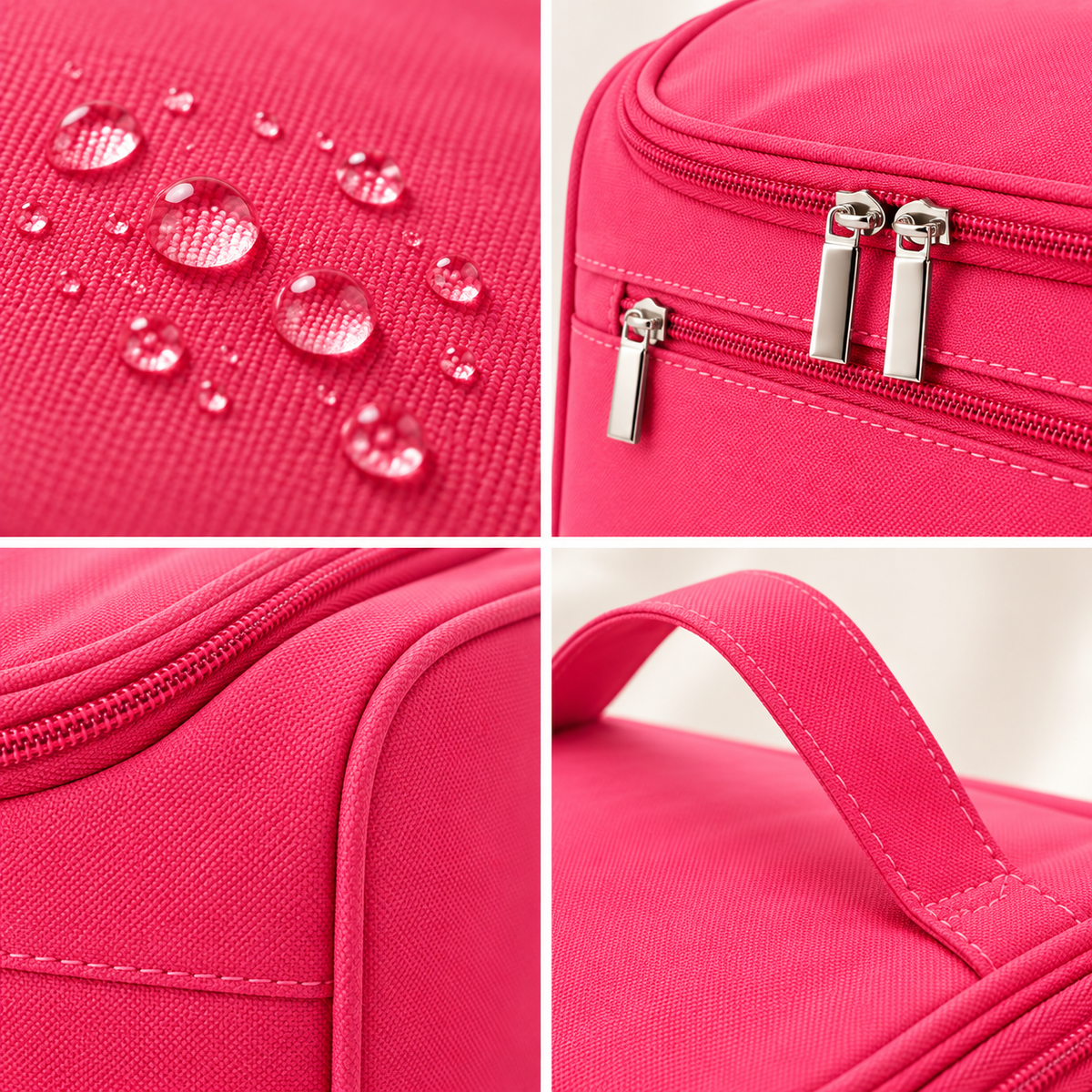 Canvas Cosmetic Travel Bag -  Waterproof,  9.8" x 6" x 6"