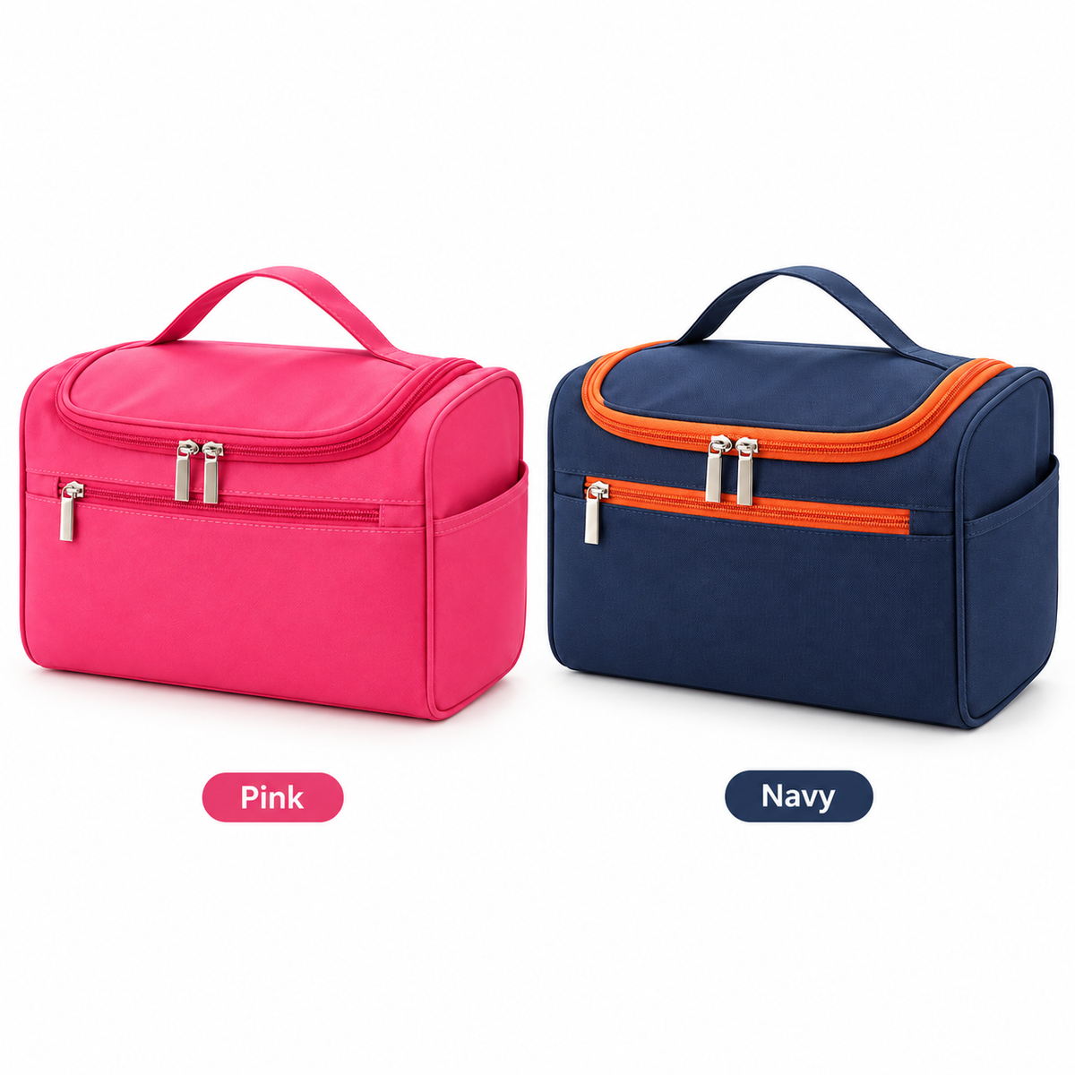 Canvas Cosmetic Travel Bag -  Waterproof,  9.8" x 6" x 6"