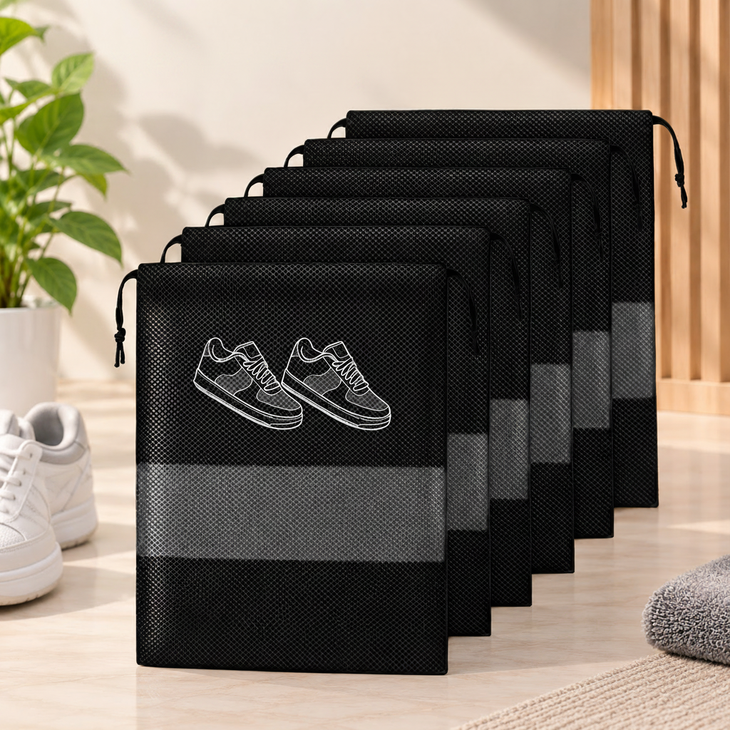 Non Woven Travel Shoe Bag (Pack of 6) - 12" x 6"