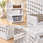 Shirt Storage Stacker for Wardrobe (Set of 3) - Large, Multipurpose, Foldable, 17.3" x 13.3" x 7.5"