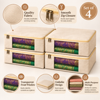 Cotton Canvas Cloth Storage Bag (Pack Of 4)