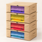 Cotton Canvas Multi-Purpose Storage Bag - Handle & Dual Pocket, 17" x 14" x 7"