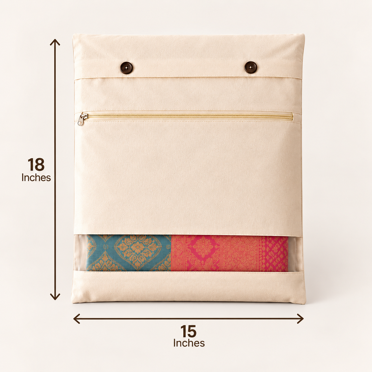 Cotton Covers with Double  (Pack Of 4) - Button Closure, 18" x 15"