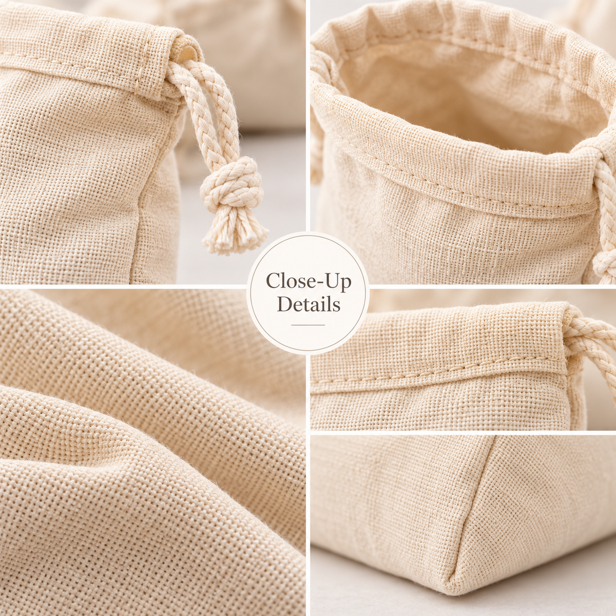 Cotton Drawstring Bag (Pack of 6) - 11" × 8.5"
