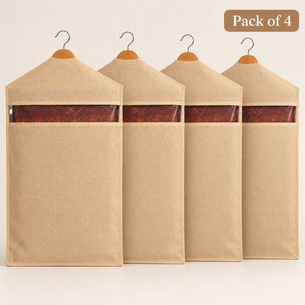 Cotton Hanging Saree Cover (Pack of 4) - 30" x 18"